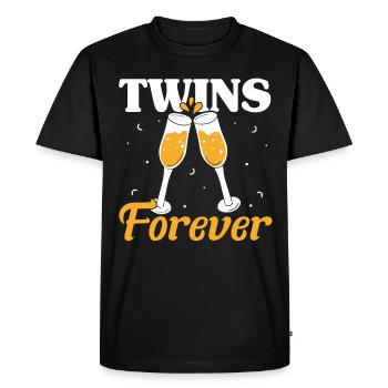 Twin siblings party with glass - Men's Premium Organic T-Shirt - black - Front - Nico (187cm)