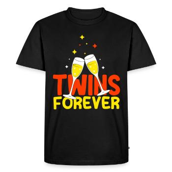 Twin siblings party with glass - Men's Premium Organic T-Shirt - black - Front - Nico (187cm)