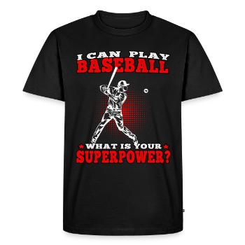 Je peux jouer Joueur de baseball Joueur de baseball Joueur de baseball - T-shirt Premium bio Homme - noir - Devant - Nico (187cm)