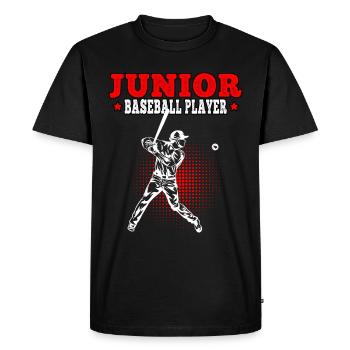 Joueur de baseball junior Baseballer Baseballspieler - T-shirt Premium bio Homme - noir - Devant - Nico (187cm)