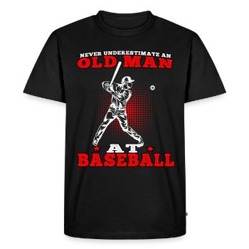 Vieil homme au baseball joueur de baseball joueur de baseball - T-shirt Premium bio Homme - noir - Devant - Nico (187cm)