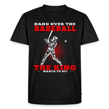 King wants hit Baseball Baseball Player Baseball Player - Men's Premium Organic T-Shirt - black - Front - Nico (187cm)