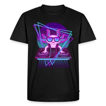 Party Music Techno Axolotl Vaporwave DJ Axolotl - Men's Premium Organic T-Shirt - black - Front - Nico (187cm)