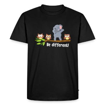 Soyez différent éléphant Soyez vous Autisme éléphant - T-shirt Premium bio Homme - noir - Devant - Nico (187cm)