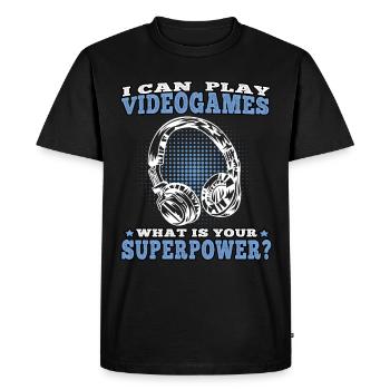 Je peux jouer jeux vidéo joueurs joueurs - T-shirt Premium bio Homme - noir - Devant - Nico (187cm)