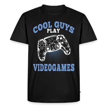 Les gars cool jouent aux jeux vidéo Gamer Gaming Gamers - T-shirt Premium bio Homme - noir - Devant - Nico (187cm)
