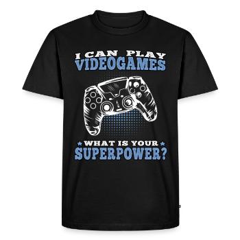 Je peux jouer jeux vidéo joueurs joueurs - T-shirt Premium bio Homme - noir - Devant - Nico (187cm)