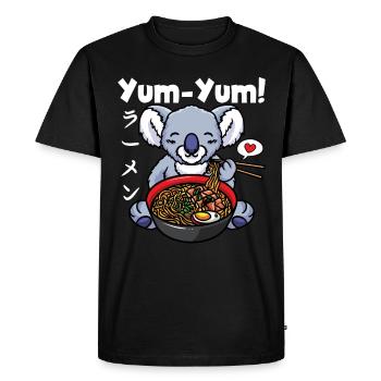 Yum Yum Japan Anime Ramen Noodle Koala - Men's Premium Organic T-Shirt - black - Front - Nico (187cm)