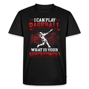 Je peux jouer Joueur de baseball Joueur de baseball Joueur de baseball - T-shirt Premium bio Homme - noir - Devant - Nico (187cm)