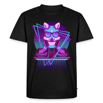 Vaporwave Fuchs DJ Desk Fuchs - T-shirt Premium bio Homme - noir - Devant - Nico (187cm)