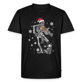 Squelette Violon Cat - T-shirt Premium bio Homme - noir - Devant - Nico (187cm)