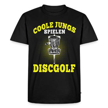 Disc Golf Coole Jungs spielen Discgolf Discgolfer - Männer Premium Bio T-Shirt - Schwarz - Vorne - Nico (187cm)