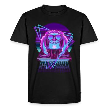 Vaporwave Hedgehog DJ Desk Hedgehog - T-shirt Premium bio Homme - noir - Devant - Nico (187cm)