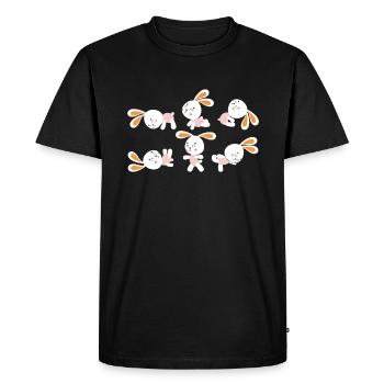 Yoga du lapin - T-shirt Premium bio Homme - noir - Devant - Nico (187cm)