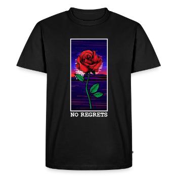 Vaporwave Rose No Regrets Floral Flower Rose - Men's Premium Organic T-Shirt - black - Front - Nico (187cm)