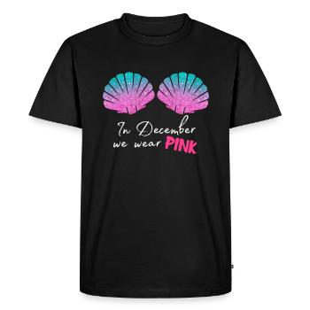 In December We Wear Pink Breast Cancer - Men's Premium Organic T-Shirt - black - Front - Nico (187cm)