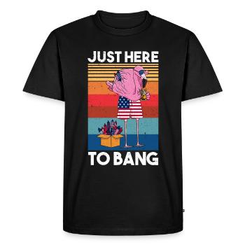 Juste ici pour frapper les feux d’artifice Flamingo America Beer - T-shirt Premium bio Homme - noir - Devant - Nico (187cm)