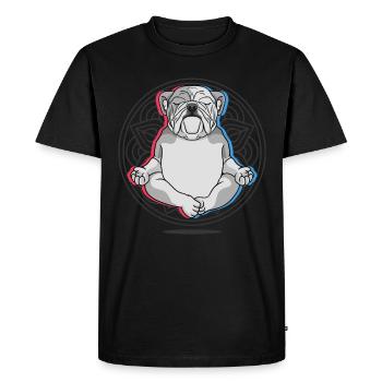Yoga Bulldog Chiens Yoga - T-shirt Premium bio Homme - noir - Devant - Nico (187cm)