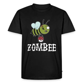 Zombee Funny Zombie Halloween Spooky Bee - Men's Premium Organic T-Shirt - black - Front - Nico (187cm)