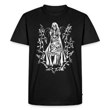 Death Wedding Gothic Bachelorette Bride Skeleton - Men's Premium Organic T-Shirt - black - Front - Nico (187cm)