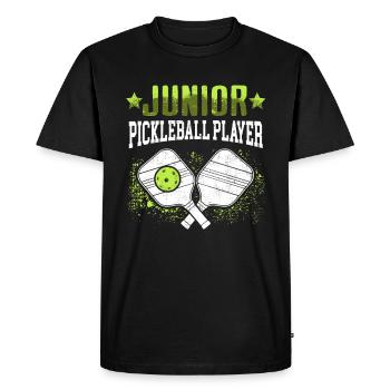 Joueur junior de pickleball Pickelball - T-shirt Premium bio Homme - noir - Devant - Nico (187cm)