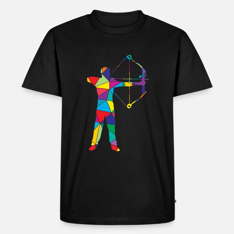Bogenschütze Polygon Bogensport - Männer Premium Bio T-Shirt - Schwarz