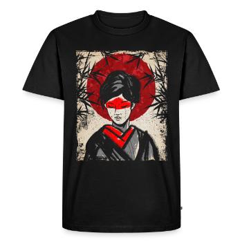 Geisha Art Japonais Vintage Rétro Femmes - T-shirt Premium bio Homme - noir - Devant - Nico (187cm)