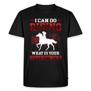 Je peux monter sur cavalier cavalier - T-shirt Premium bio Homme - noir - Devant - Nico (187cm)