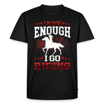 Je monte à cheval cavalier - T-shirt Premium bio Homme - noir - Devant - Nico (187cm)