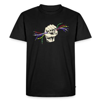 Hand Cables Electronic Audio Cable Synthesizer - Men's Premium Organic T-Shirt - black - Front - Nico (187cm)