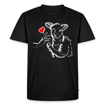 Sheep Love Shepherd High Five - Men's Premium Organic T-Shirt - black - Front - Nico (187cm)