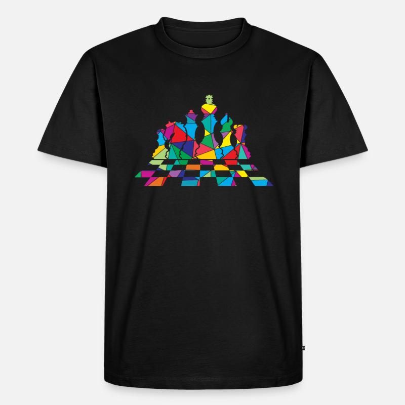 Low Poly Tischspiel Polygon Schach - Männer Premium Bio T-Shirt - Schwarz