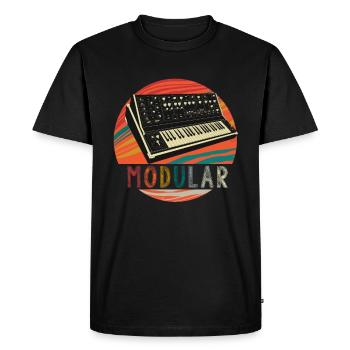 Synthétiseur de musique audio à clavier modulaire - T-shirt Premium bio Homme - noir - Devant - Nico (187cm)