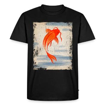 Koi Carp Art Japonais Art Vintage Rétro - T-shirt Premium bio Homme - noir - Devant - Nico (187cm)
