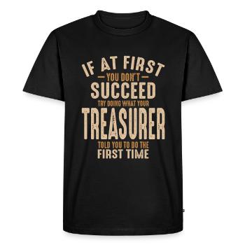 Treasurer - Men's Premium Organic T-Shirt - black - Front - Nico (187cm)