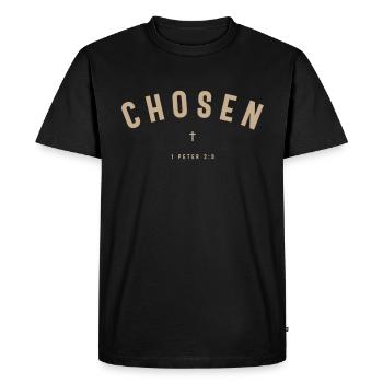 Chosen 1 Peter 2:9 - Men's Premium Organic T-Shirt - black - Front - Nico (187cm)
