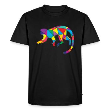 Low Poly Monkey Géométrie Polygone Monkey - T-shirt Premium bio Homme - noir - Devant - Nico (187cm)