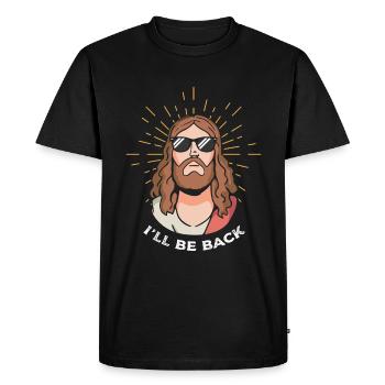 Jesus I'll be back Resurrection Jesus Christ - Men's Premium Organic T-Shirt - black - Front - Nico (187cm)