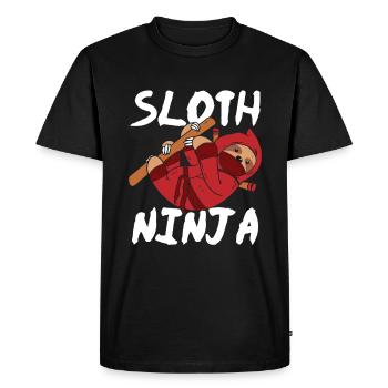 Sloth Ninja Japan Kitsune Style Japanese Samurai - Men's Premium Organic T-Shirt - black - Front - Nico (187cm)