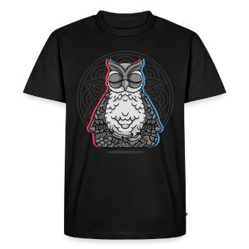 Yoga Hibou Hiboux Yoga - T-shirt Premium bio Homme - noir - Devant - Nico (187cm)