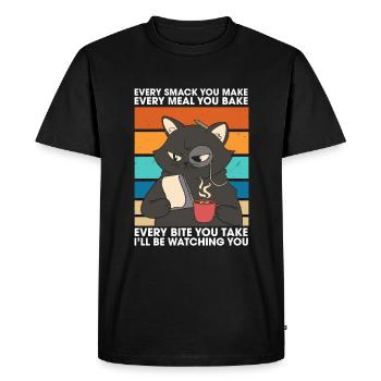 Chaque claque chaque repas chaque bouchée que je vais regarder - T-shirt Premium bio Homme - noir - Devant - Nico (187cm)
