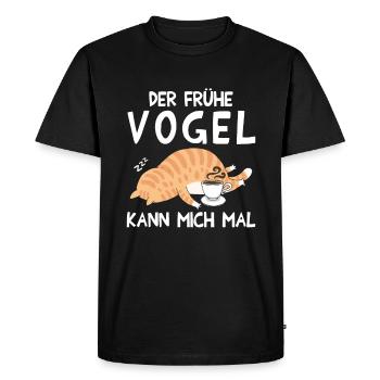 Le lève-tôt Can Me Cat - T-shirt Premium bio Homme - noir - Devant - Nico (187cm)