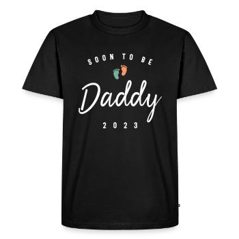 Mens Dad Soon To Be Daddy 2023 Father's Day - Men's Premium Organic T-Shirt - black - Front - Nico (187cm)