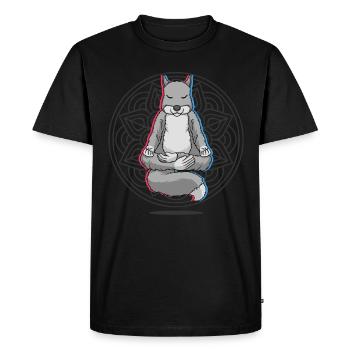 Yoga Écureuil Yoga - T-shirt Premium bio Homme - noir - Devant - Nico (187cm)