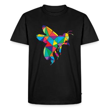 Bee Polygon Funny Beekeeper - Men's Premium Organic T-Shirt - black - Front - Nico (187cm)