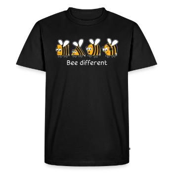 Bee Different Bees - Men's Premium Organic T-Shirt - black - Front - Nico (187cm)