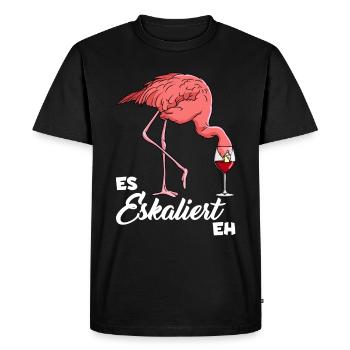 It escalates anyway Flamingo - Men's Premium Organic T-Shirt - black - Front - Nico (187cm)