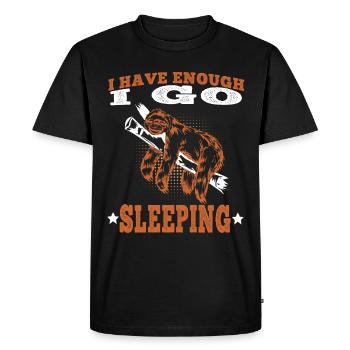 Sloth I go to sleep go lazy Lazy - Men's Premium Organic T-Shirt - black - Front - Nico (187cm)