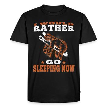 Sloth would rather go to sleep Lazy - Men's Premium Organic T-Shirt - black - Front - Nico (187cm)
