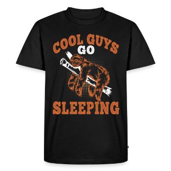 Sloth Cool guys go to sleep lazy Lazy - Men's Premium Organic T-Shirt - black - Front - Nico (187cm)